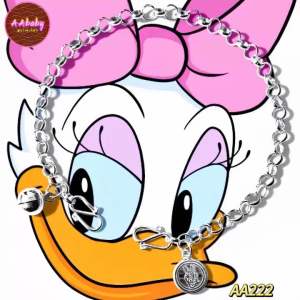 🌈AAbaby Galleries AA222 Original Baby Silver Anklet Bracelet Daisy Duck黛丝鸭Rantai Tang/Gelang Bayi