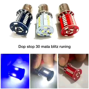 Stop Lamp Lampu Stop LED Rem Bayonet 30 Mata Led Running Kedip 2 Kaki Motor Mobil DC 12 Volt Universal