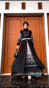 Gamis Set Hijab Baju Lebaran Terbaru Viral Kekinian Gratis Belt Busui Lengan Panjang Novela By Uwais