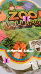 💢ยกทั้งฐานตั้ง 60ไม้💢🍬 อมยิ้ม ลายสวนสัตว์ 🐅🐘🦒🐒และลายผลไม้🌽🍊🍓🍇🍏🍋