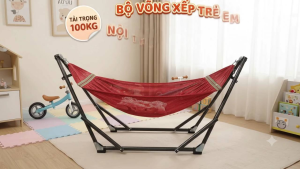 Bộ võng lười tốt em bé nội thất 1984S chịu lực hơn 100kg - thiết bị thể thao ngoài trời - sân cỏ nhân tạo. Chiều dài khung 150cm (nạc chuẩn) rộng chắn 50cm.