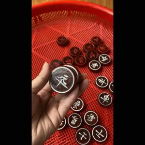 Bộ quân cờ tướng bằng gỗ nhãn 42cm khắc 2 mặt Cao cấp