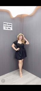 (Hồng-Đen) Đầm Bigsize 50-90Kg Chất Đũi Vân Mềm Mát Dễ Thương Gọn Dáng Đi Làm Đi Tiệc Đi Chơi - D124 - Ú Xinh Store