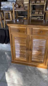 ตู้รองเท้า/ตู้เก็บของไม้สักแท้/เคาว์เตอร์ครัวไม้สัก