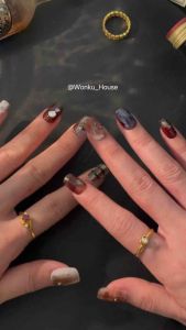 Pakai Kuku Handmade Penuh - Siri Kotak 3 - Dilengkapi dengan Kit Alat / 100% Handmade Wearable Nails - Box Series 3 - Comes with Tool Kit