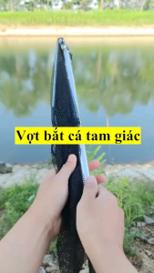 Vợt Vớt Cá Tam Giác Inox RútGấp Gọn Lưới Mùng Lỗ 5mm Dài 1m5 2m5