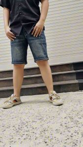Quần short jean nam vnxk xịn slimfit ngang gối suông nhẹ co giãn