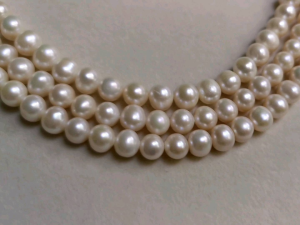 DaVee | 8-9mm natural fresh water pearl necklace 925 silver clasp pearl necklace