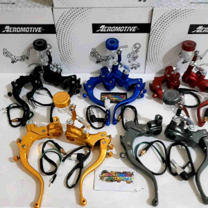 HANDLE MASTER REM AEROMOTIVE ARM-630 GARUDA TYPE RADIAL CYLINDER FULL CNC 1SET KANAN KIRI KOPLING + 1KABEL SWITCH MASTER REM &1KABEL SWITCH LAMPU KIRI +SELANG PSI 95CM UNIVERSAL SATRIA FU/ VIXION/ NINJA/ AEROX/ SONIC/ MIO/ VARIO/ RX KING/ SCOOPY/ FINO DLL