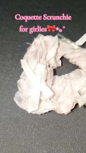 Paquita Coquette Scrunchie Bow Ikat Rambut Pita Bowknot Cepol Rambut Kunciran Ribbon Kuncir Rambut Fashion