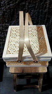 Anyaman truntum ukuran 25x25 cm - truntum bambu kotak - hampers truntum - kotak hantaran - hampers truntum hijau - truntum kotak 25x25 cm - kotak makanan rantang bambu kotak - kotak bambu serbaguna