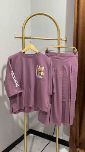 Mokuma-Setelan Rok Wanita Oversize Terbaru 2024 Pinixxo Warna Dusty Violet