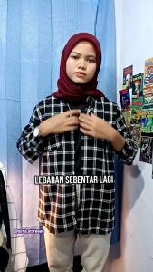 Kemeja Flanel Pria Wanita Lengan Panjang Motif Kotak-kotak Bast Seller