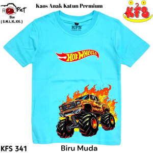 KFS 342 Baju Kaos Hotwheels Truck Monster Jeep Anak Laki-laki Perempuan Katun 30s
