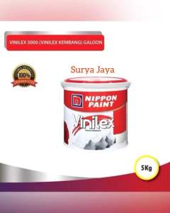 CAT TEMBOK VINILEX 5000 KEMBANG INTERIOR NIPPON PAINT 5 KG | GALON WARNA PUTIH
