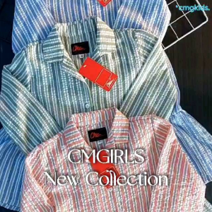 CMGKIDS Dress Anak Lengan Panjang Olivia Striped Pastel