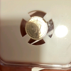 1941 Malaya King George VI 5 Cents Silver Coin UNC With Slab Holder Coin Collection Collectible