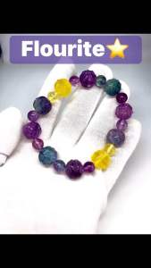NAURAL CANDY FLOURITE CARVING BRACELET