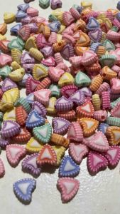 150 pcs tiny heart beads for diy jewelry accessories mix colors size 7 mm