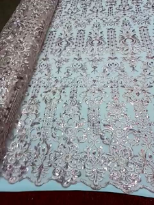 Bahan kain tille full payet squin/kain full payet bordir piringan/kebaya wanita terbaru