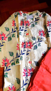 Ready stock Little Sunshines Beautiful Floral Printed High neck Banarasi silk lehenga set & Kurta and pant