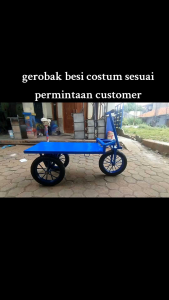 Gerobak Besi Custom Buka Tutup untuk Keperluan Usaha
