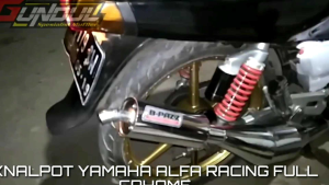 Knalpot racing yamaha Alfa full crhome suara garing