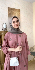 Daster lengan 3/4 Rayon viscose - Daster rayon viscose - Daster jumbo