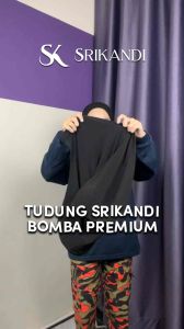 Tudung SriKandi Hitam Berlapik Dagu Tudung Army Navy Bomba Awning Scuba