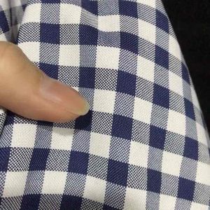 Vải Cotton sọc caro 8ly màu xanh đen mềm mịn đẹp mát (khổ 1m5)may đầm váyáo kiểu thời trang