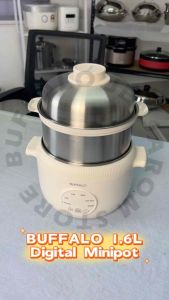 BUFFALO 1.6L Digital Multipot | Stainless Steel Electric Cooking Pot | Mini Steam Pot 牛头牌1.6L迷你多功能蒸煮锅 304不锈钢内胆 (KW97)