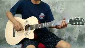 Stringstory Gitar Beginner Original OLING SS - OP28 Senar String Guitar (Warna Natural Rosewood & Hitam)