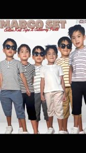 Jolly Dolly MARCO SET Cotton Knitted Chinese Collar Polo Corduroy Pants Terno for Kids Boys 0-12YO High Quality Premium Korean Casual Summer Outfit Polo Button Shirt Two Side Pocket Pants Shorts Formal Handsome Fashion Clothes for Boys Coordinates Events