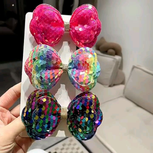 Kẹp tóc nơ bé gái đính kim sa lấp lánh