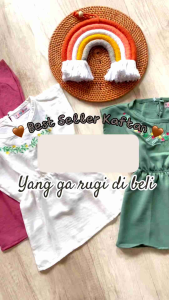 "NCC" New born - 15 bulan Kaftan Baby NOLA By Bobokids Baju Muslim Bayi Perempuan Free Turban Dress Bayi Cewek Murah