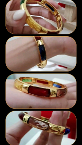 BL06 กำไลข้อมือ เศษทอง24k พลอยมงคล6สี ข้อมือ 16-18 ซม. ใส่ได้พอดีสวย หญิง ผู้ชาย ชุดมงคล