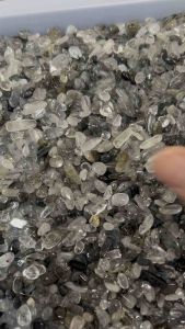 Rutilated Quartz Black 3-7 มิล หินไหมดแท้ แก้วขนเหล็ก หินฮวงจุ้ย ตู้ปลา มินิเมติลักษณ์