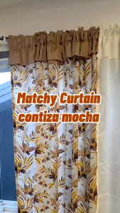 Matchy 1 contiza mocha combination Geena fabric km curtain tapal half msp single printed window curtain