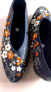Sepatu Wanita Flatshoes Hitam Sulam Cantik Kasual Size 39