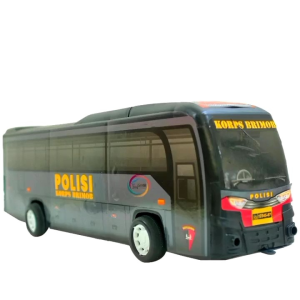 Mainan Bus Polisi Indonesia Hitam Brimob Panjang Besar Murah Dorong Tarik suara Mesin Jalan Tanpa Baterai Model Friction - Mobil Mobilan Bus Police Car Anak Cowok Edukasi Koleksi Toys Miniatur Diecast Kendaraan Kepolisian