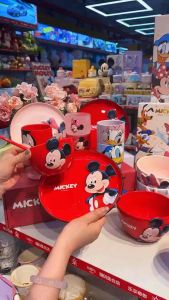 Set Quà Tặng 5 Món Bộ Đồ Ăn Bằng Sứ Cao Cấp Ly Chén Dĩa Muỗng Đũa in Hoạt Hình Disney. Set Hộp Quà Tặng Chính Hãng Graby