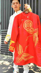 áo dài nam gấm thương hải