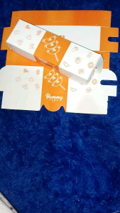 100 PCS Paper Food Box Box Kertas Untuk Sosis dan Corndog Motif Warna Oranye