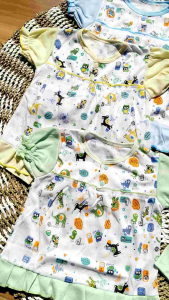 Isi 3 Set / Setelan Baju Bayi Dress Bayi Perempuan Usia 0-12 Bulan Motif Karakter Lucu