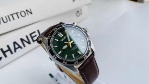 ĐỒNG HỒ NAM CHÍNH HÃNG Seiko SKA791P1 Kinetic Montre Homme Sports Green Dial Brown Leather For Men
