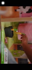 KiddieStore Wooden Doll House Kidkraft Windmill Wooden LED light Dollhouse Mansion for Kids Toys / Pretend Playset Big Wooden Doll House