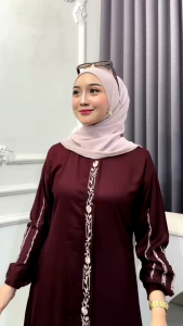GAMIS CRINKLE MIX BORDIR CANTIK GAMIS POLOS WANITA KEKINIAN