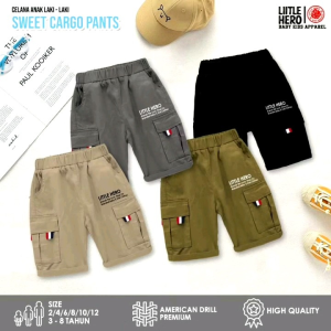 Celana Pendek Cargo Anak Laki-laki Little Hero Usia 2-8 Tahun