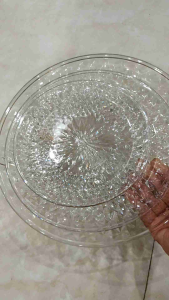 Set 5 đĩa hoạ tiết kim cương nhựa kính màu trong suốt hàng Cao cấp việt nam