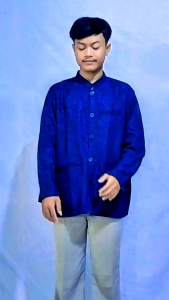 baju koko embos terbaru 2024 warna hijau lengan panjang